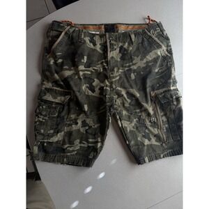 Decibel CRG Camo Loose Fit Cargo Shorts Mens Sz W 42" Zip 6 Pocket Urban Wear